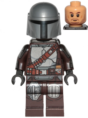 LEGO sw1212 The Mandalorian / Din Djarin / 'Mando' - Silver Beskar Armor, Jet Pack, Printed Head New