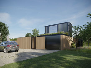 Modulaire woning in moderne stijl ontworpen door Catrolle Architecten