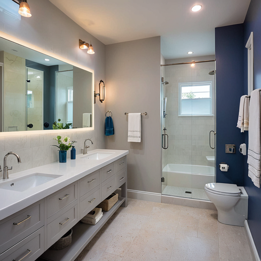 Simple bathroom design perfect for modern chic look. PM Home Remodel