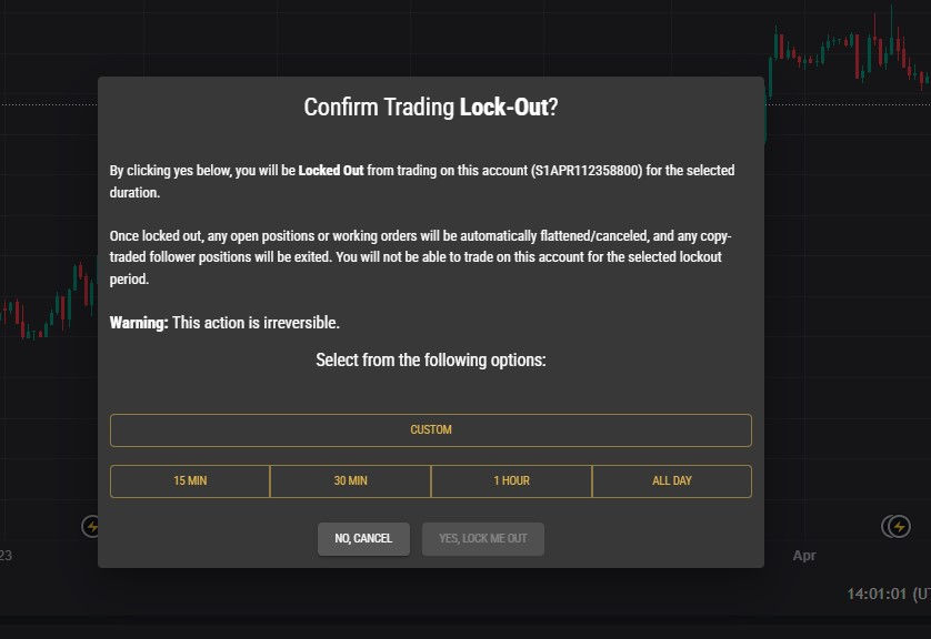 TopstepX manual lock