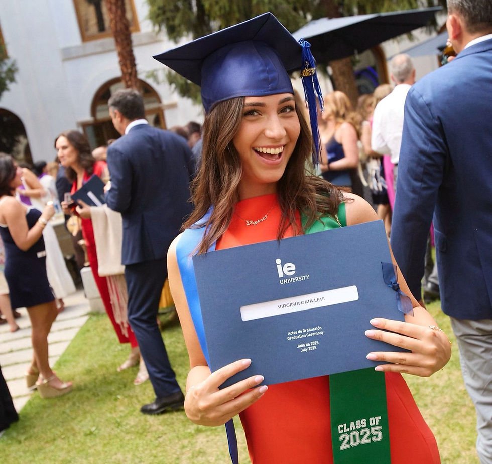 An ISB students with his university diploma in hand