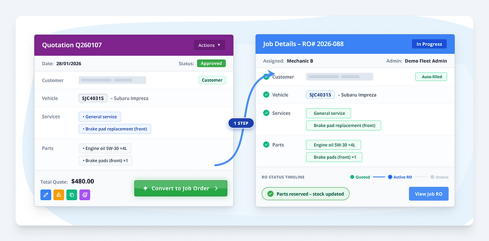 Convert Quotations into Job Orders in One Step