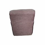 Back view of a chair with a seat cover