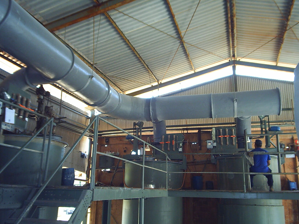 Sistema de exaustão em PRFV para gases corrosivos.