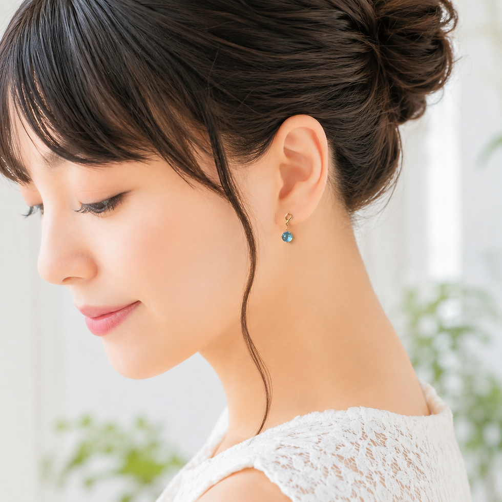 サムネイル： K18ブルートパーズピアス