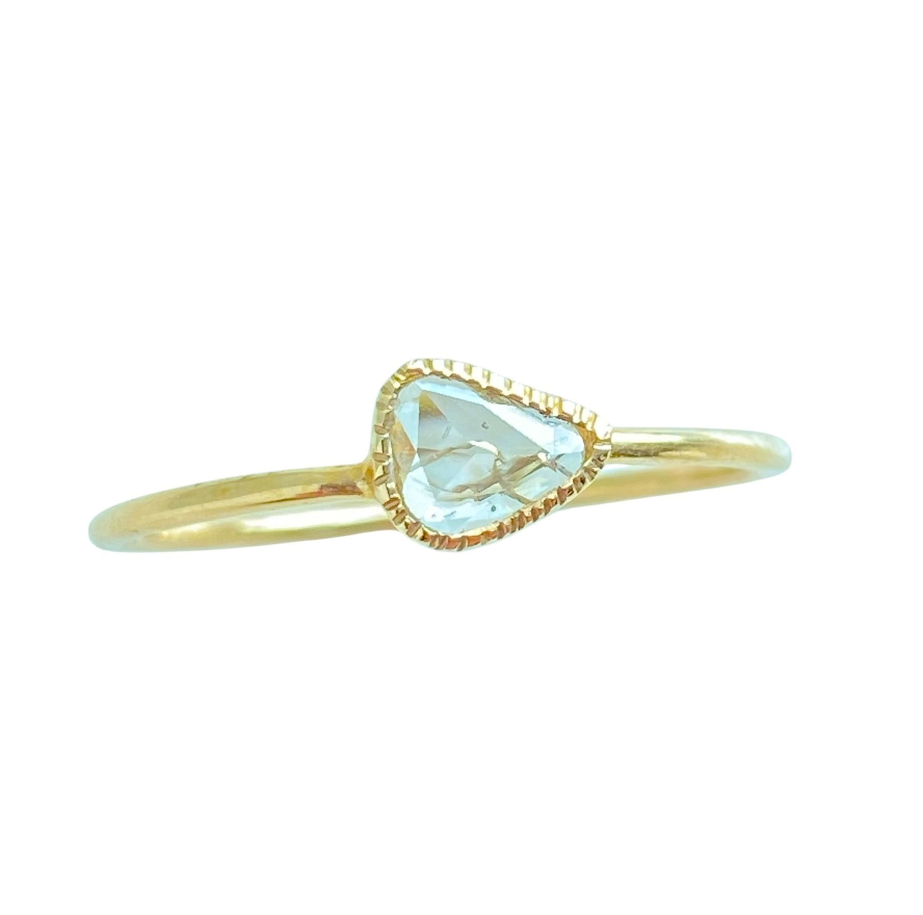 K10アンティークカットダイヤモンドリング