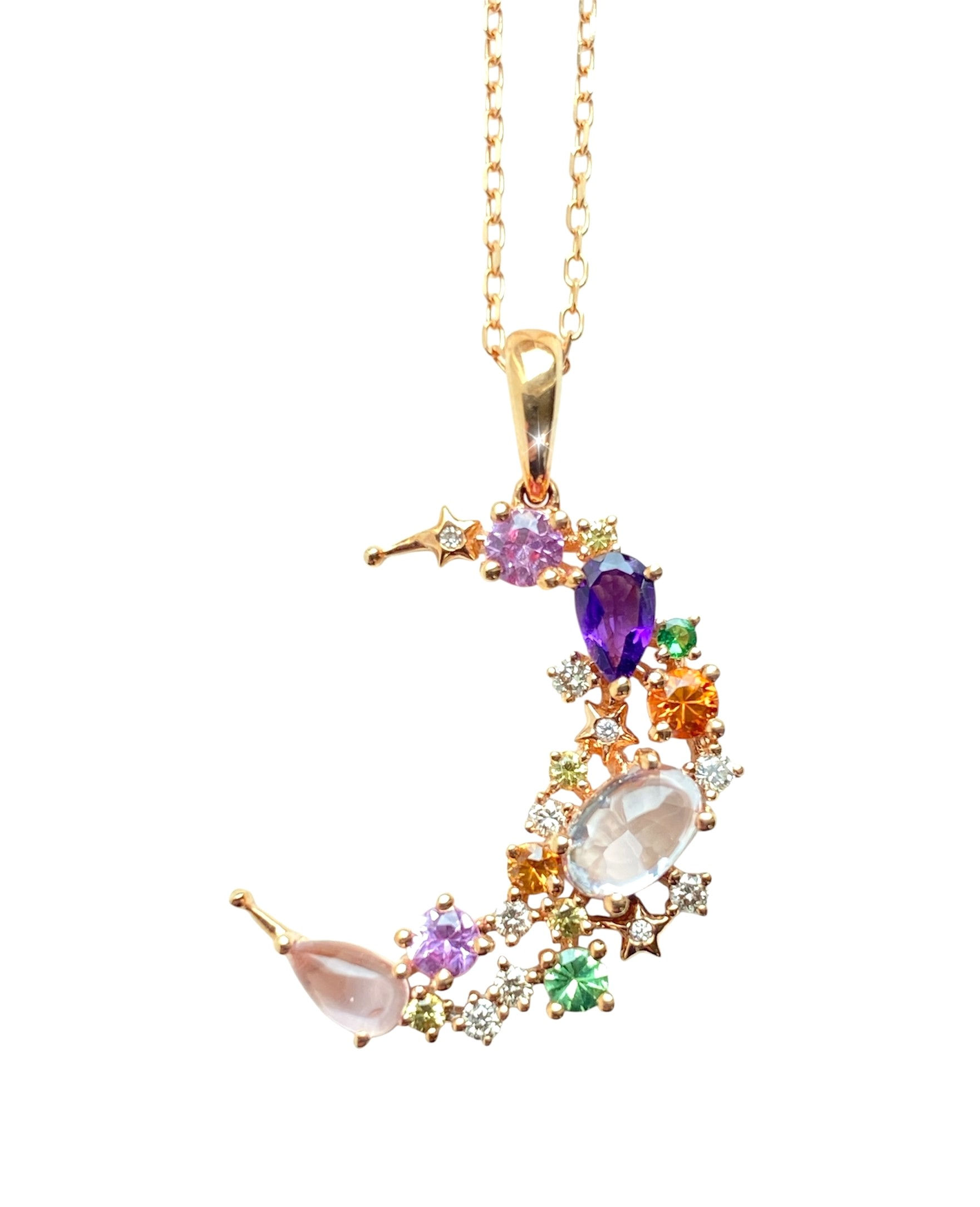 K18PGマルチカラーストーンペンダント