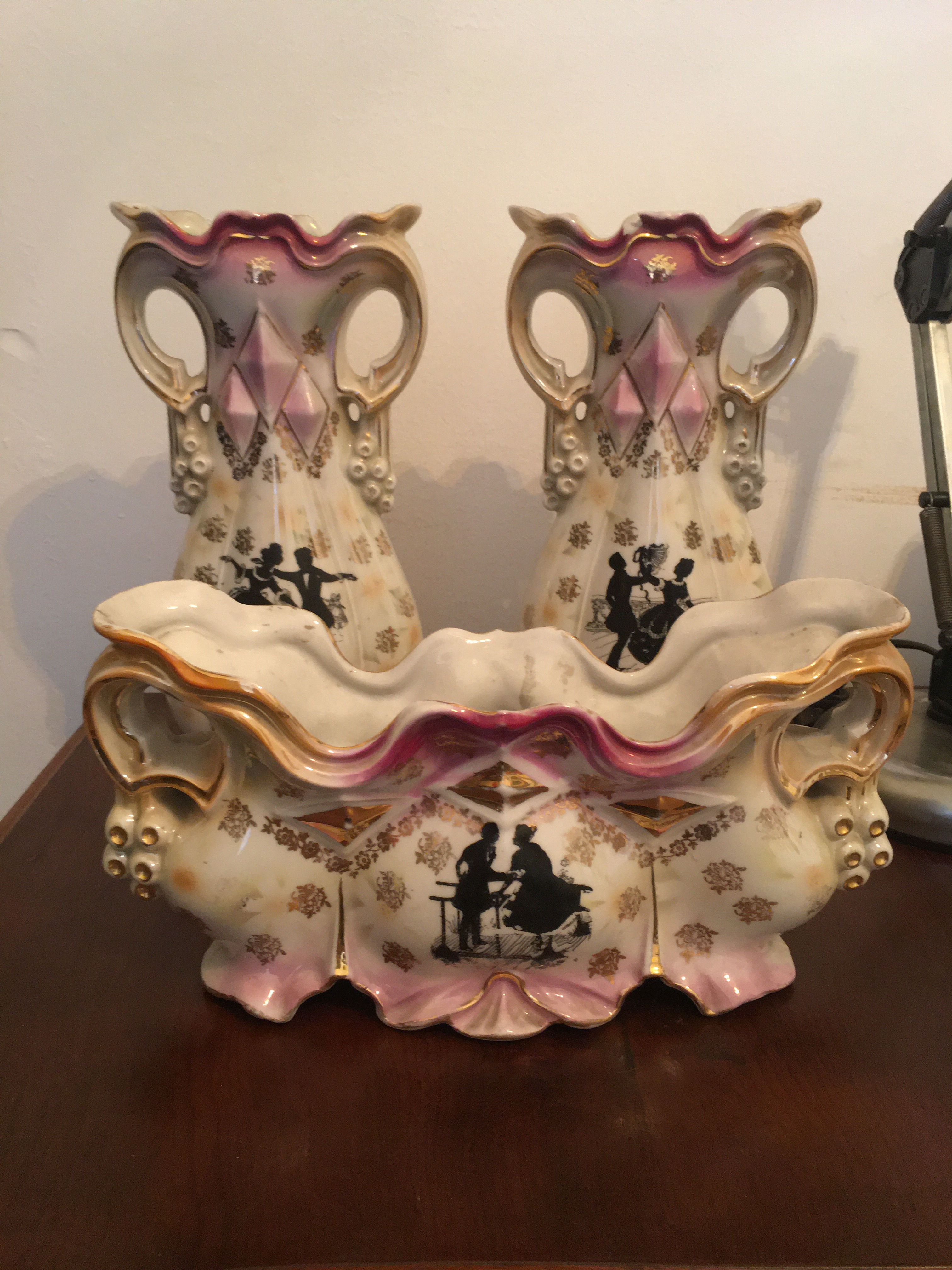 Floreiras de porcelana alemã