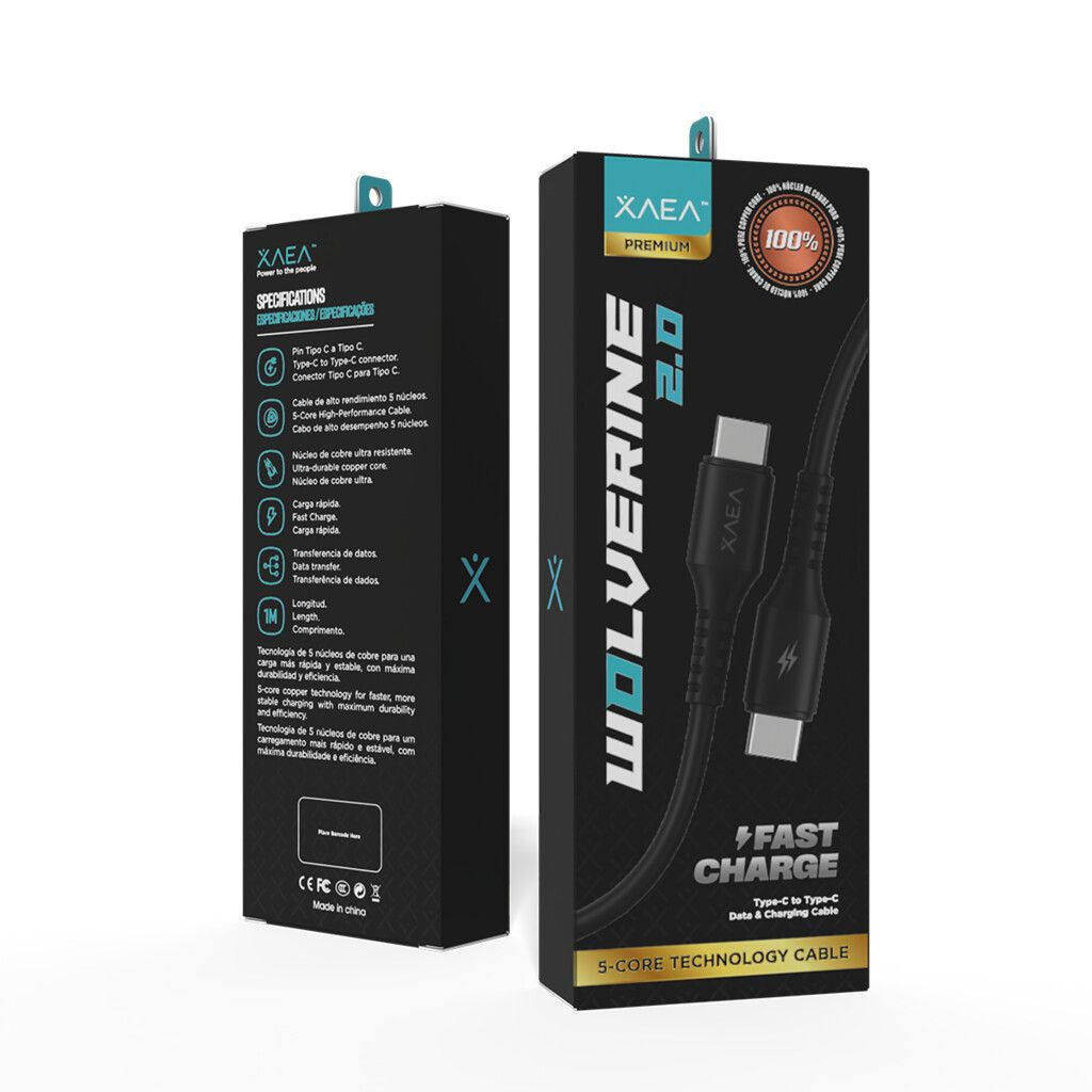 CABLE WOLVERINE TIPO C A TIPO C MODX-008R – XAEA