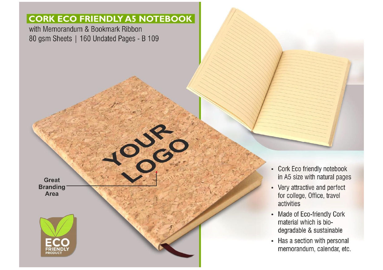 Cork Eco friendly A5 notebook | EAEA | EA;B109 | D210
