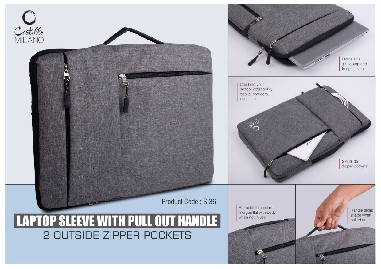 Laptop Sleeve With Pull Out Handle | D560