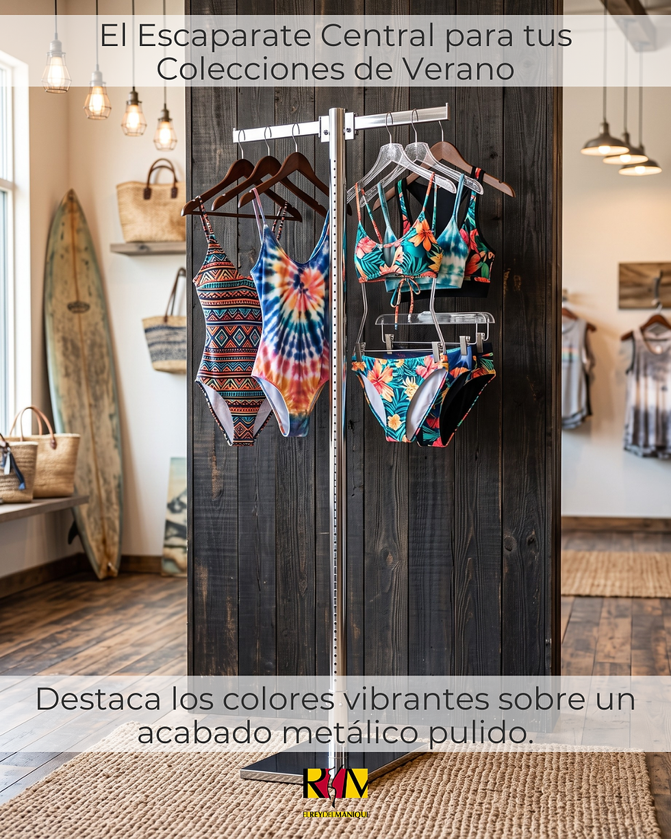 Miniatura: Perchero Metálico con Columnas | Exhibidor Vertical Adaptable.