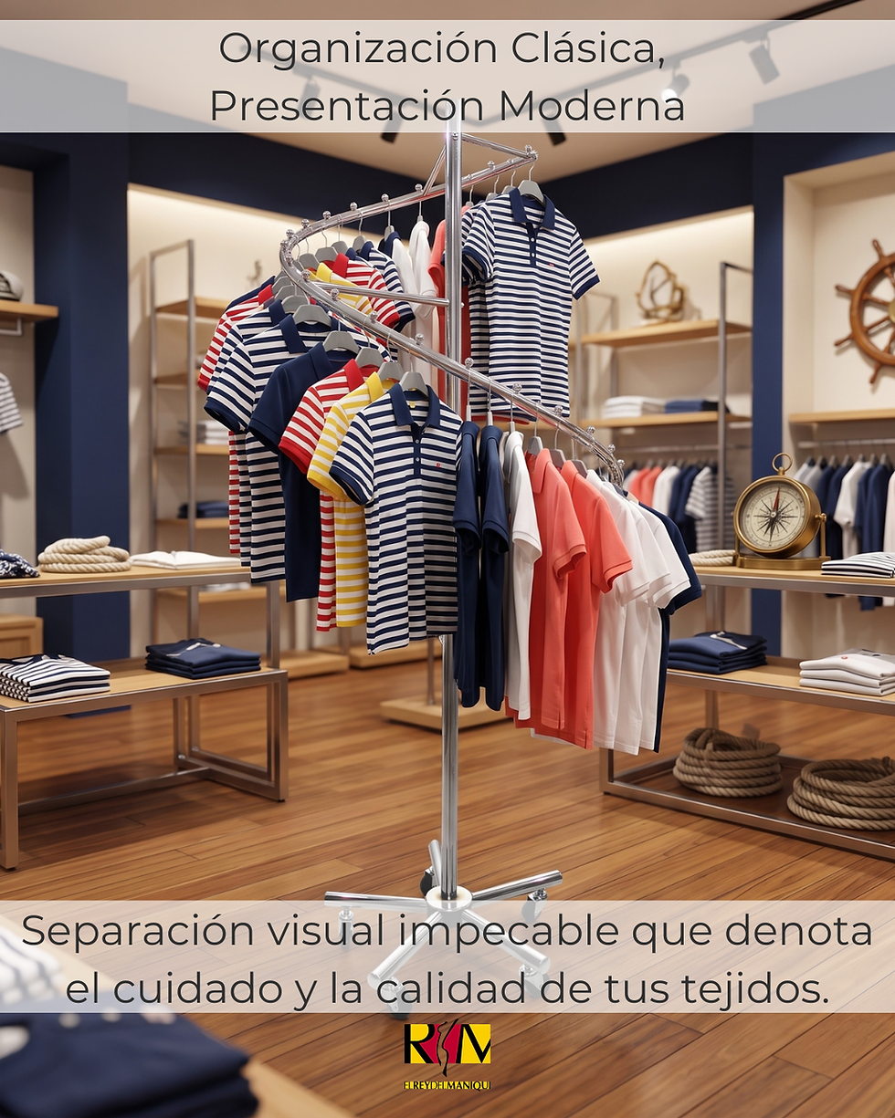 Miniatura: Perchero Espiral de 315° de Piso | Exhibidor en Cascada de Grado Comercial