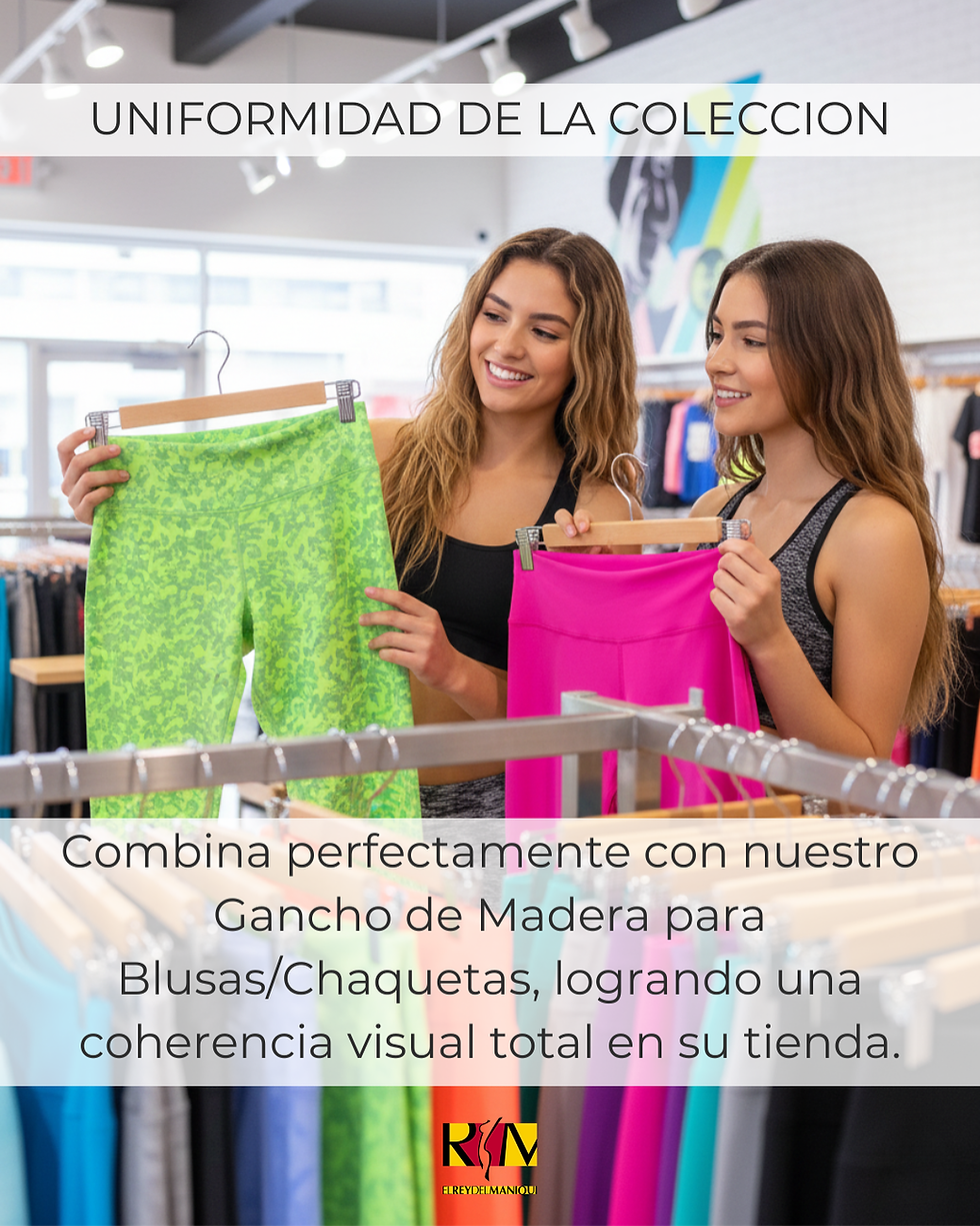 Miniatura: Gancho de Madera con Pinzas | Solución de Lujo para Pantalones y Faldas