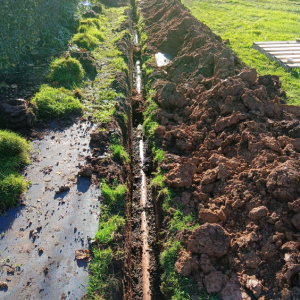 pipes and trenching for soakaway