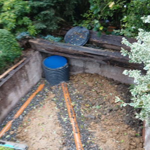 septic tank installation with pipework