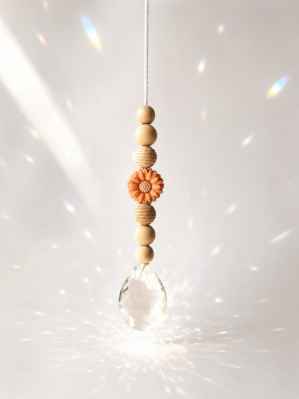 Miniaturbild: Sonnenfänger Blume Kristall klar -Handgefertigter Suncatcher Lichtfänger Fenster