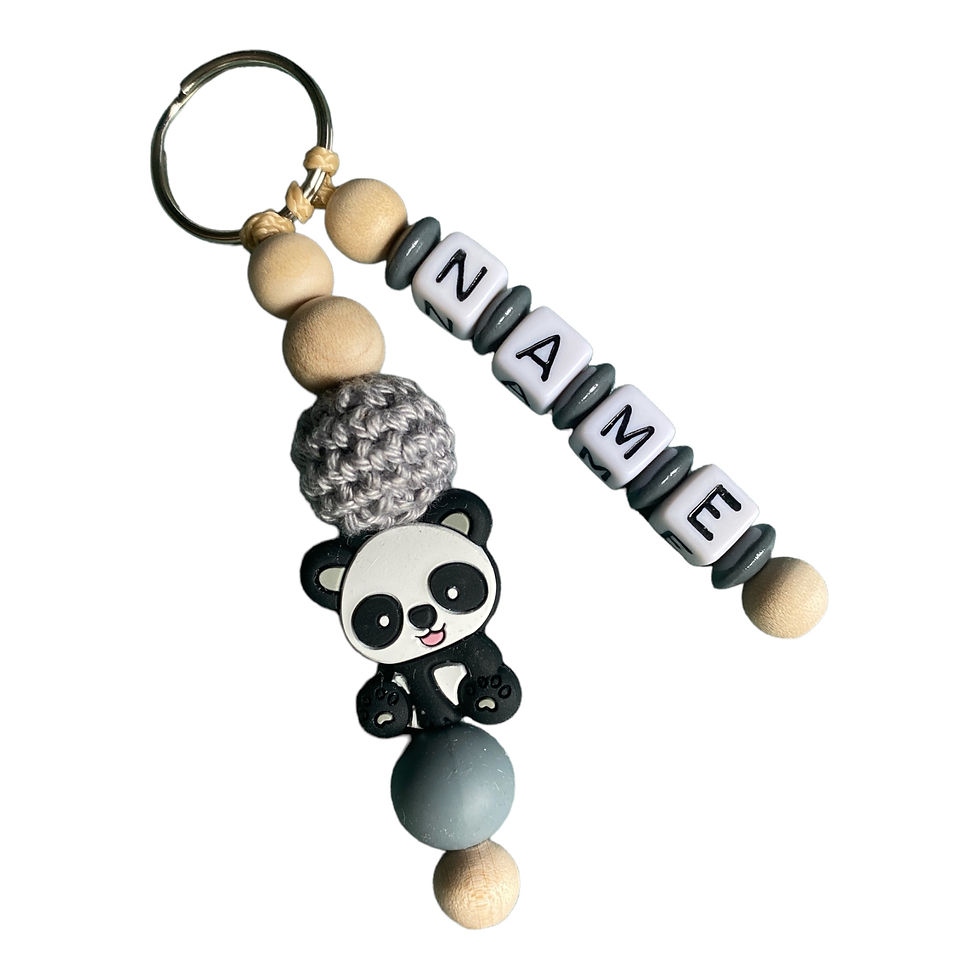 Miniaturbild: Schlüsselanhänger mit Namen Panda, Geschenkidee personalisiert