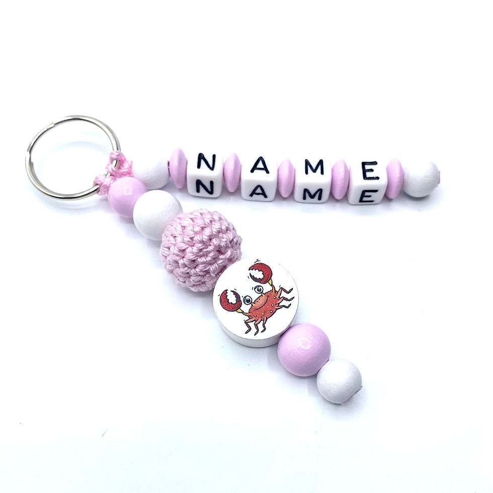 Miniaturbild: Schlüsselanhänger Sternzeichen Krebs personalisiert mit Namen, Geschenkidee