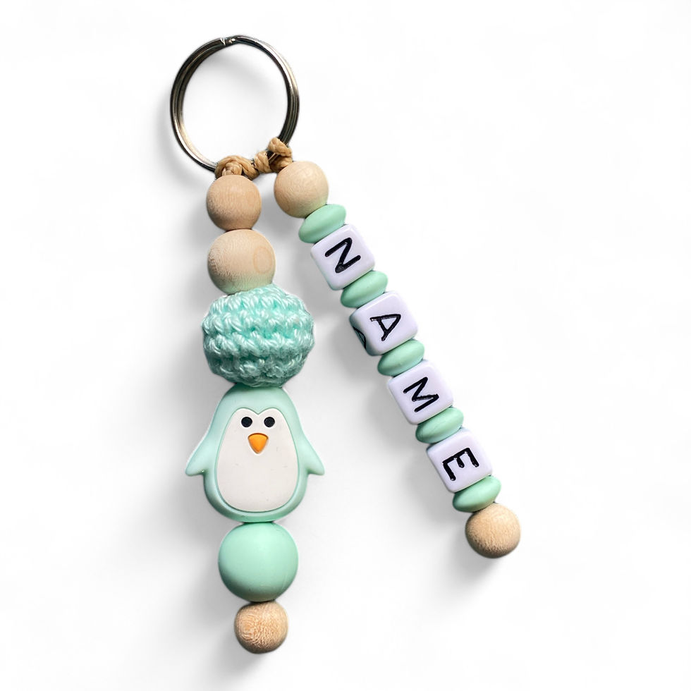 Miniaturbild: Schlüsselanhänger mit Namen Pinguin, Geschenkidee personalisiert