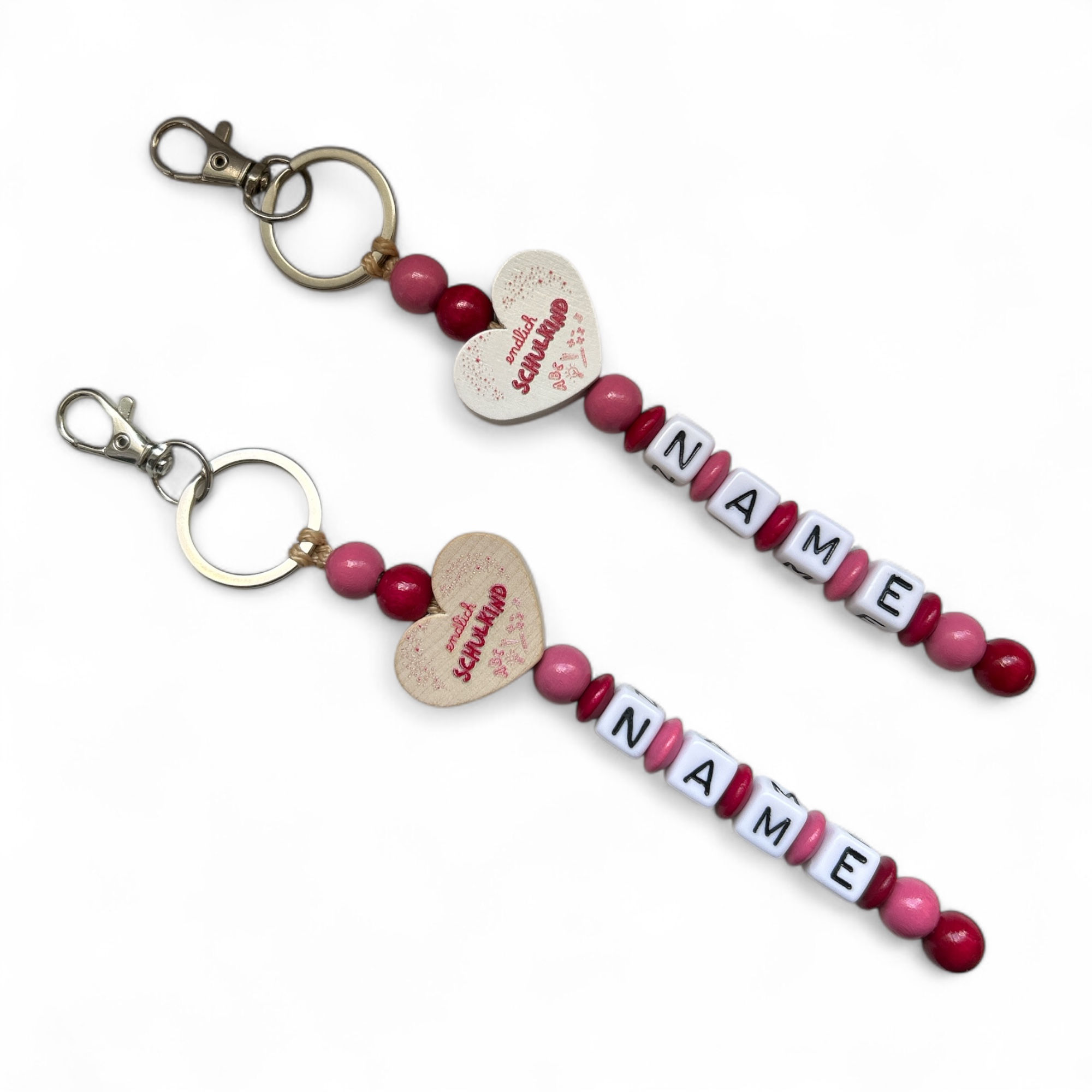 Herzanhänger Endlich Schulkind ABC rot - personalisierte Geschenkidee