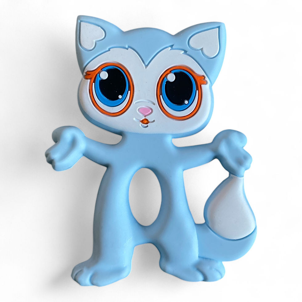 Miniaturbild: Beißring, Beißanhänger aus BPA-freiem Silikon Katze