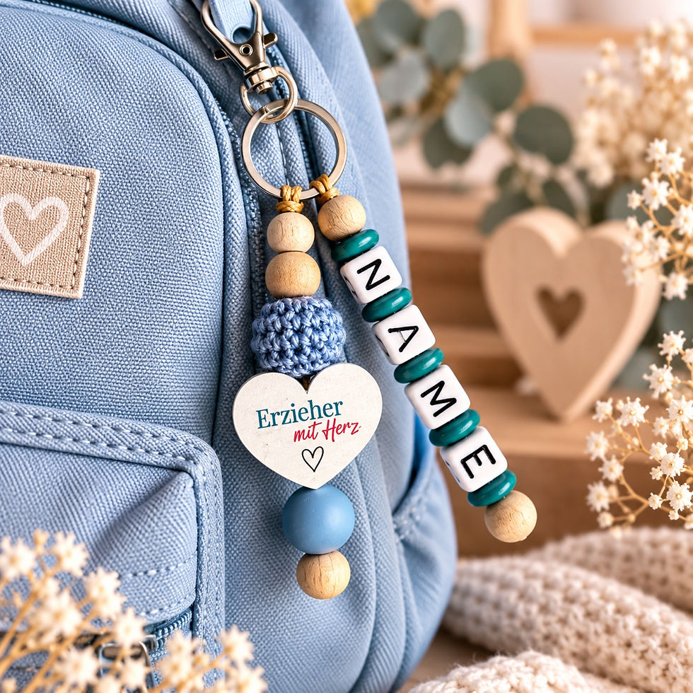 Miniaturbild: Erzieher mit Herz - personalisierter Schlüsselanhänger mit Namen 