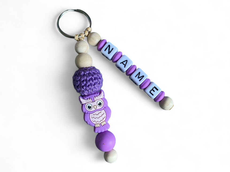 Miniaturbild: Schlüsselanhänger mit Namen Eule, Geschenkidee personalisiert