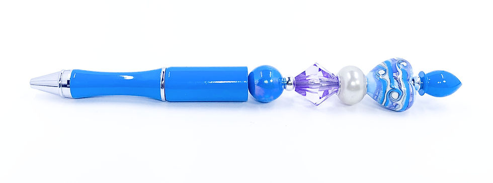 Thumbnail: Purple Veins Lampwork Heart Pen