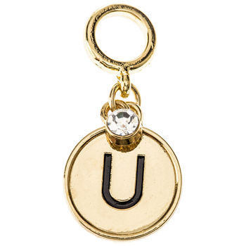 Thumbnail: Gold Initials With Tiny Crystal