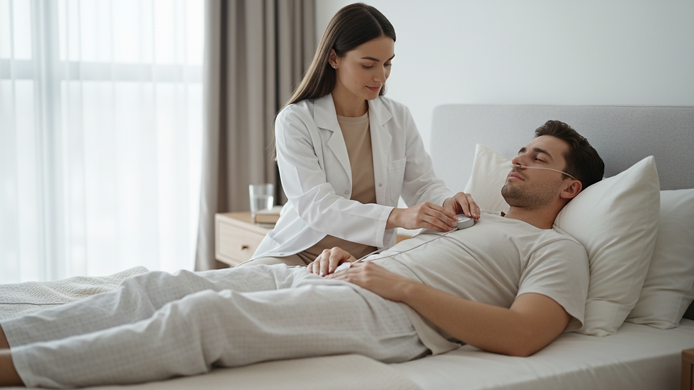 Close-up view of a home sleep apnea test device