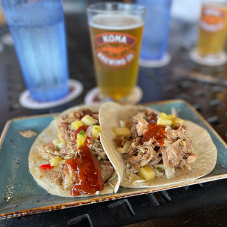 pork tacos at Kona Brewery, Oahu, Hawaii
