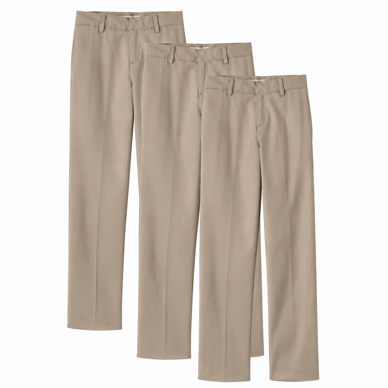 Boys Flat Front Pants 3 Pack