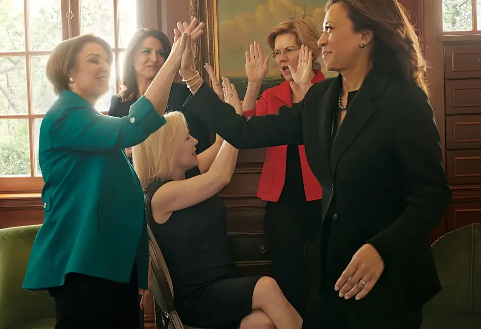 Illustration of several women in politics
