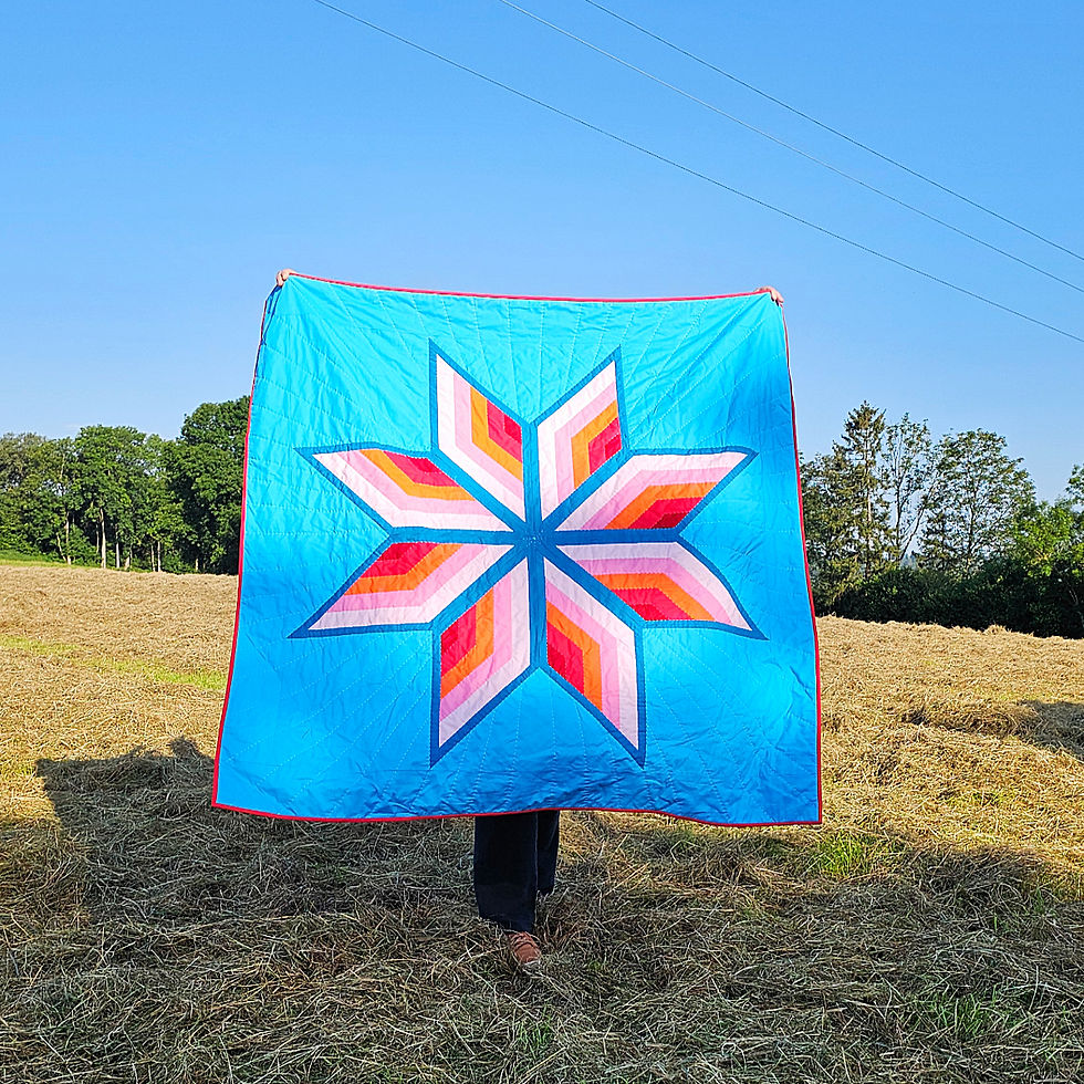 Miniature : Nap-at-noon Maxi star quilt - PDF modern quilt pattern by Octopurse