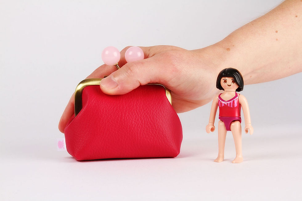 Miniature : Color mum - Faux leather - Hot pink kisslock wallet