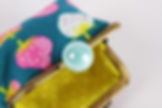 Thumbnail: Handmade kisslock fabric purse - Color mum - Strawberry in storytime