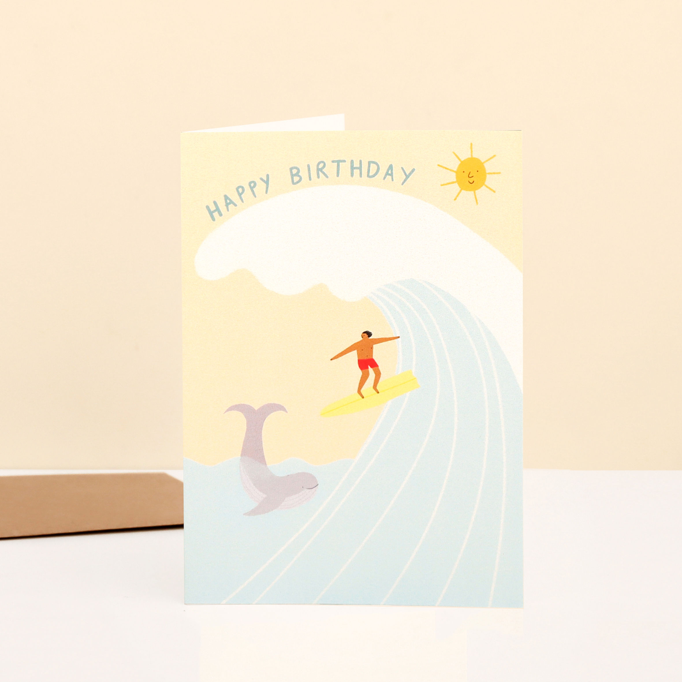 Surfer Birthday Card from the greeting cards collection by Little Black Cat illustrated goods.