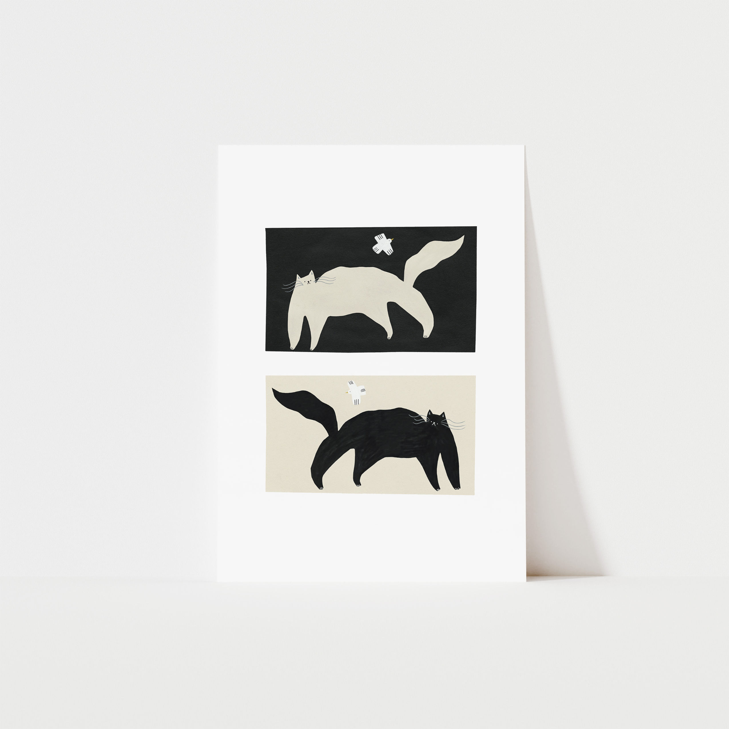 Black And White Cats Art Print