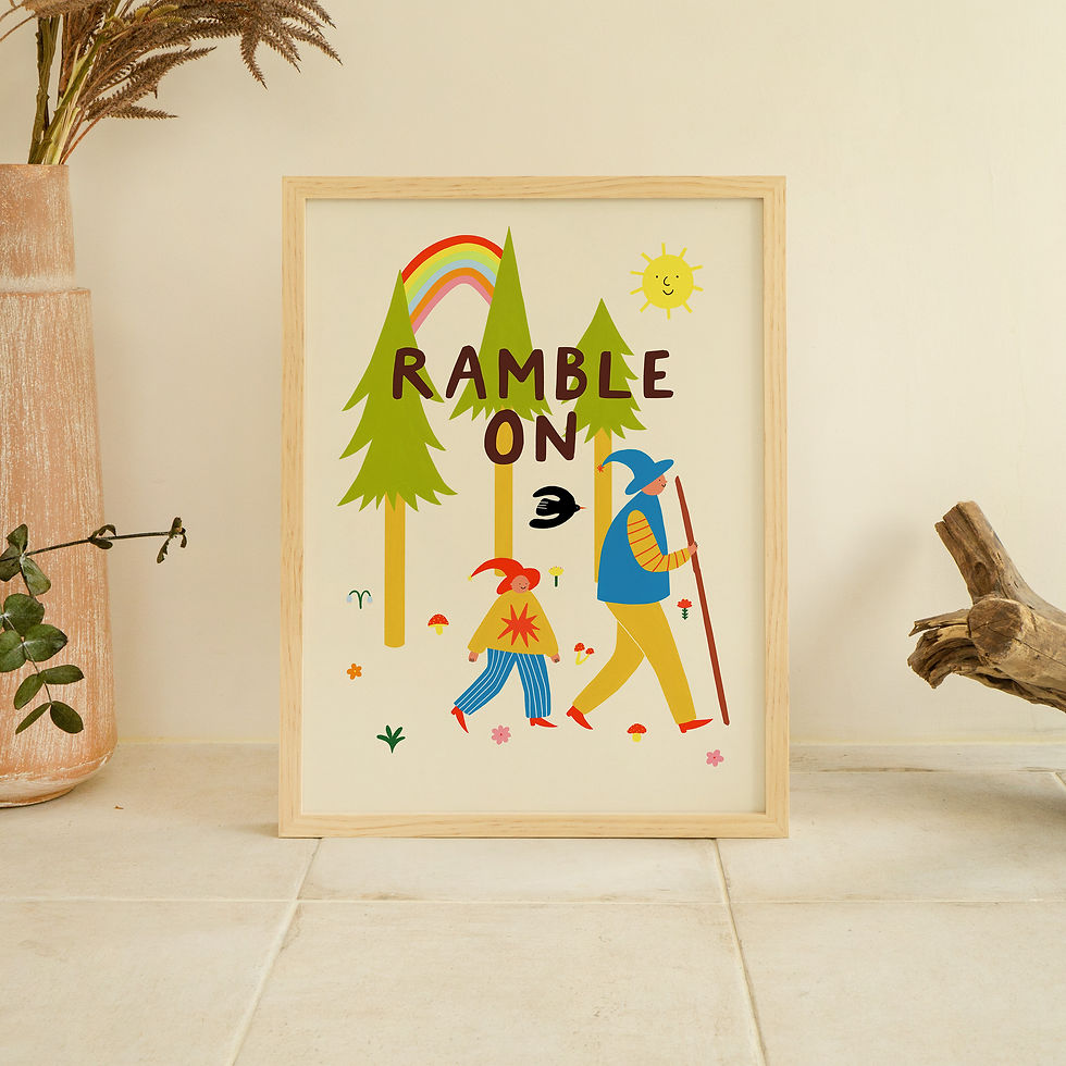 Ramble On Art Print from the collection by Little Black Cat illustrated goods.