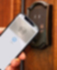 Smartphone unlocking a door.