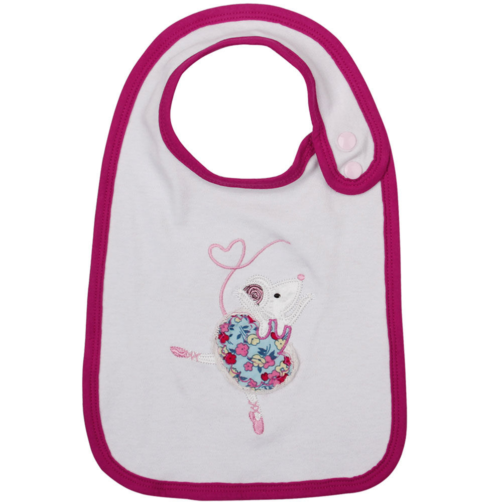 Ballerina Mouse Appliqued Bib