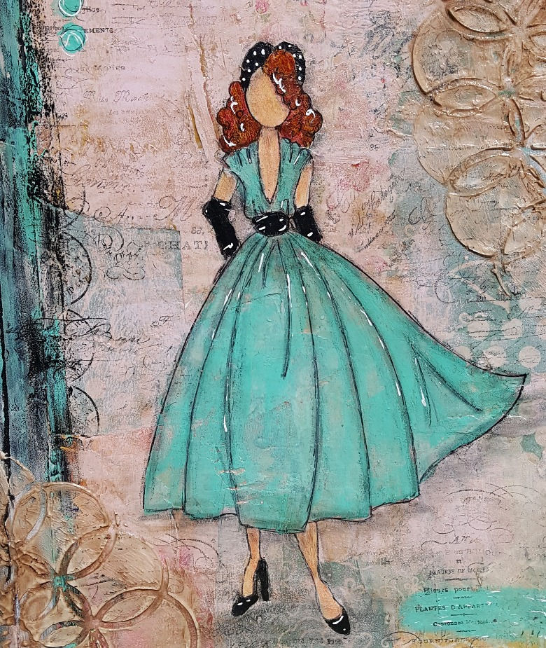 Vintage Girl Journal or 8x10 Canvas