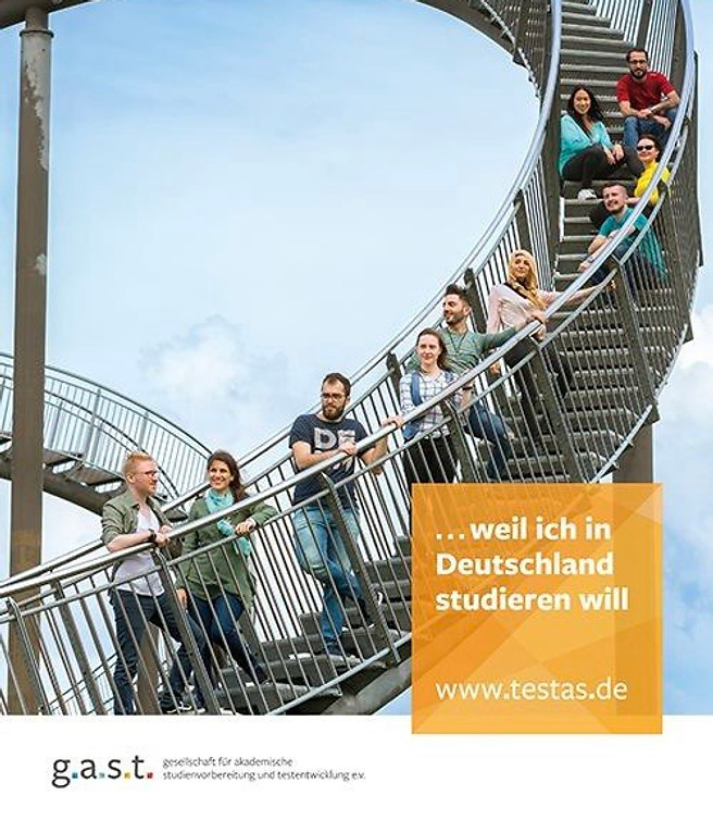 Students visiting a German university campus