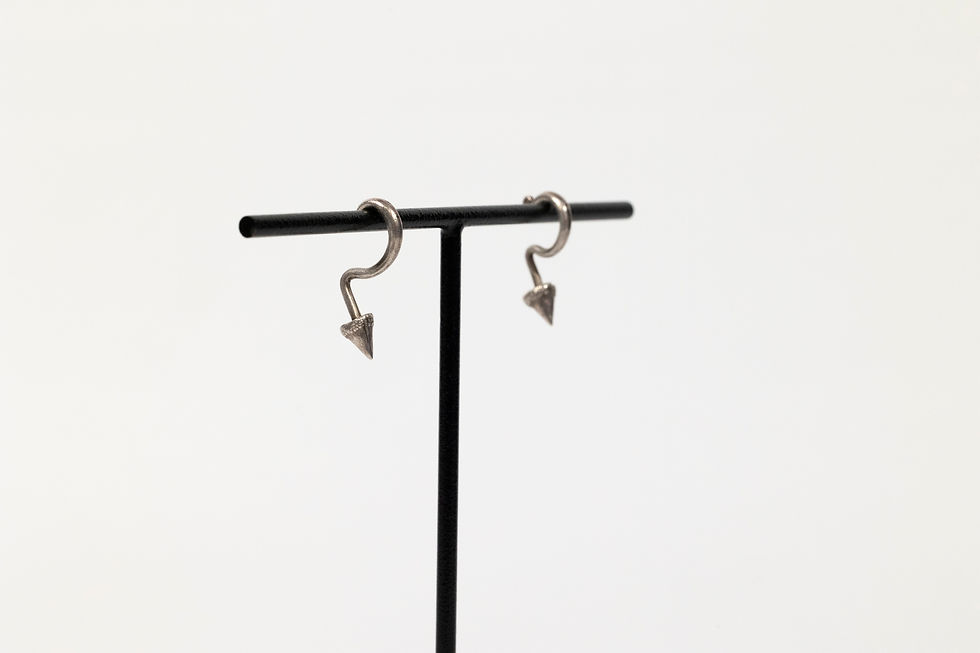 Thumbnail: Qhws Ntsej #2 | Small Silver Earrings (hollow core)