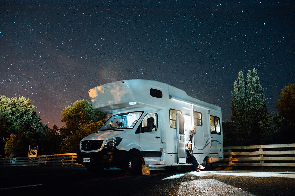 Camper Under Stars