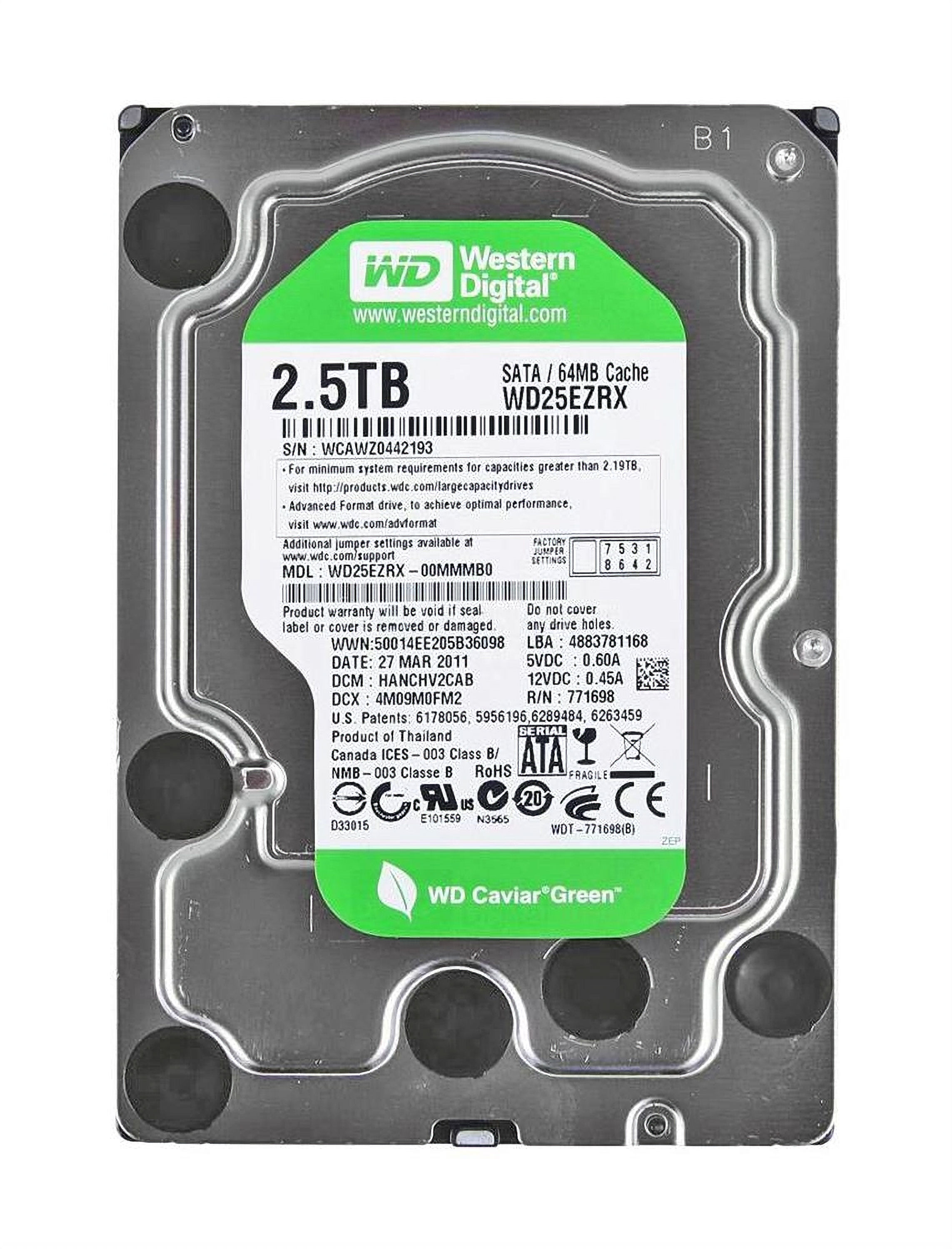 2.5TB WD Caviar Green Hard Drive
