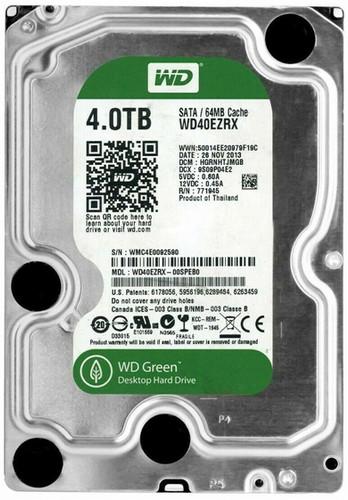 WD Green 4TB HDD WD40EZRX（96-99） Western Digital 4 TB WD Green SATA III 5400 RPM 64 MB Cache