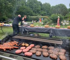 meat cooking on a barbecue