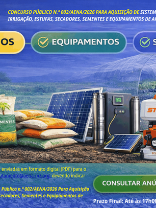 Concurso Público n.º 002/AENA/2026 – Aquisição de Insumos, Equipamentos e Smartphones